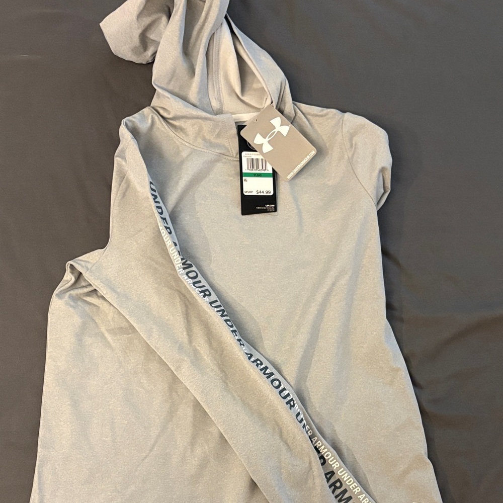 Under Armour Light Gray Hoodie with Logo Detailing